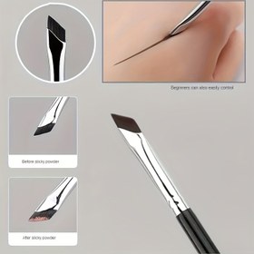 Resim 1/2/3 adet Çok Fonksiyonlu Ultra İnce Makyaj Fırçaları Eğik Açıyla, İnce Eyeliner Fırçası, Göz Farı Fırçası, Açılı Kaş Fırçası, Göz ve Yüz Fırçası 