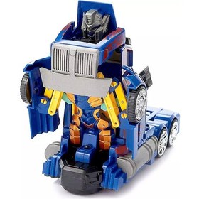 Resim Kutulu Pilli Robot Olan Tır 20 Cm Dönüşebilen Işıklı Ve Sesli Oyuncak Lacivert 