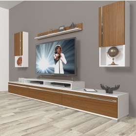 Resim Decoraktiv Ekoflex 270ta Mdf Tv Ünitesi Tv Sehpası - Beyaz - Ceviz 