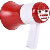 Resim Megafon Hoparlör 50w Güç Taşınabilir Megafon Megafon Ses Ve Siren/alarm Modları Ses Kontrolü 
