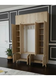 Resim Averon Portmanto Vestiyer Ayakkabılık Dolap Meşe- M2 Meşe 