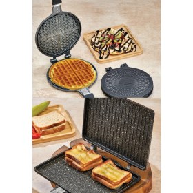 Resim Granit Waffle ve Tost Tavası Seti 