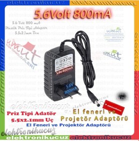Resim 5.6 Volt 800ma Fener Projektör Şarj Aleti Uyumlu 5.6v 800mA Adapt 