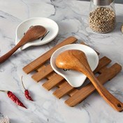 Resim YUMIPLUS Seramik Kaşık Tutucu - 10.92cm Yuvarlak, Ahşap Saplı Beyaz Kaşık Tutucu, Mutfak Tezgahı İçin Mükemmel, Ev, Açık Hava Piknikleri ve Hediyeler İçin, Mutfak Gereçleri Tutucu | Minimalist Tasarım | Ahşap Saplı Kaşık 