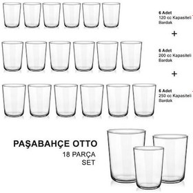 Resim Paşabahçe Otto 18 Parça Su Meşrubat ve Kahve Yanı Su Bardak Seti 