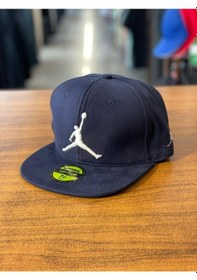 Resim Jumpman Air Nakışlı Lacivert Hip Hop Snapback Rapper Basket Şapka 