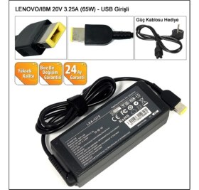 Resim Afila Lenovo 65W 20V 3.25A Dikdörtgen Pinli Uç Notebook Adaptör 