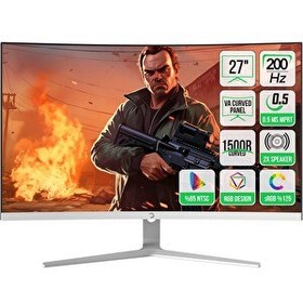 Resim Gamepower Vivid T50 27" 1500R Curved RGB Beyaz 200Hz 0.5 Ms FHD 2x2W Speaker VA Gaming Monitör 