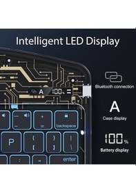 Resim Apple Uyumlu iPad Pro 11 1. Nesil 2. Nesil Kılıf Kablosuz Dönebilen Klavyeli Kılıf Keyboard Kılıf 