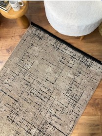 Resim Saraz Halı Şönil Dokuma Kayma Yapmaz Makinede Yıkanabilir Leke Tutmaz Kesme Bohem Kilim Vizon 2 Vizon 