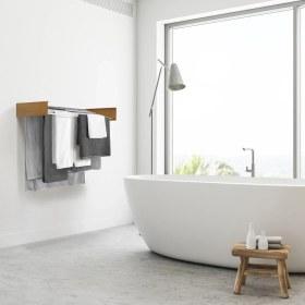 Resim Unique Design Belize 120cm Dekoratif 7 Borulu Duvara Monte Çamaşır Askısı Cappuccino 