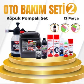 Resim SMX Oto Bakım Seti 2 KÖPÜK Yapıcı Basınçlı Pompa Hediye (11 Parça) 