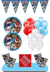 Resim Sonic Boom Parti Malzemeleri 24 Kişilik Sonic Boom Doğum Günü Süs N11.10809 