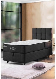 Resim Nova Yatak 160x200 Çift Kişilik - 25 Cm Paket Yaylı Ortopedik, Orta Sert, Antrasit, Pamuklu Kumaş 