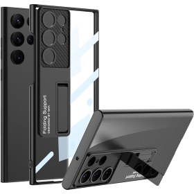 Resim VOYO Galaxy S23 Ultra Standlı Kapak Şeffaf Kılıf Rubber Lego 
