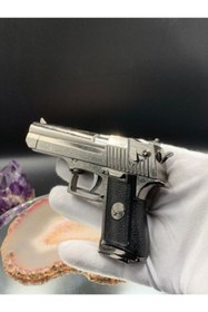 Resim Genel Markalar Desert Eagle Modeli Dekoratif Pürmüz Alevli Hediye Kutulu Siyah Renk Silah Görünümlü Çakmak 