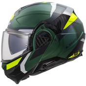 Resim Ls2 Advant 2 Trıple Çene Açılır Kask Mat Neon Sarı - Siyah - Yeşil 