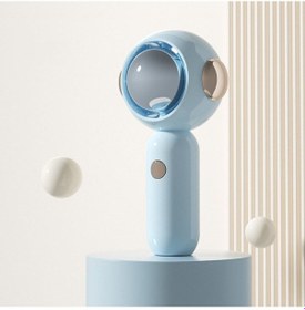 Resim Mini Taşınabilir El Tipi Vantilatör, Klima Vantilatörü Mavi, 