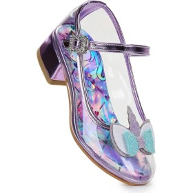 Resim Kiko Kids Unicorn Kız Çocuk Topuklu Abiye Şeffaf Ayakkabı Lila 