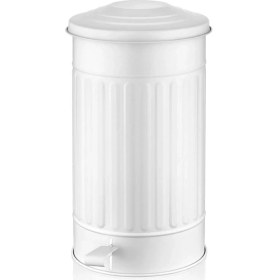 Resim Mutfak Çöp Kovası, Beyaz-Gri, Galvaniz, 24 Lt, Şık ve Pratik Tasarım 