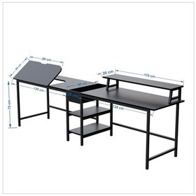 Resim 530-s Bilgisayar Masası, Ekstra Uzun İki Kişilik Masa, Oyun Masa Siyah 