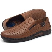 Resim Catelli %100 Deri Ortopedik Erkek Yazlık Rahat Günlük Çarık Ayakkabı 40-45 Taba 