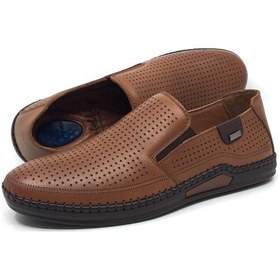 Resim Catelli %100 Deri Ortopedik Erkek Yazlık Rahat Günlük Çarık Ayakkabı 40-45 Taba 