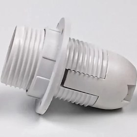 Resim Dekoratif Plastik E-14 Tam Dişli Halkalı Geçmeli Duy Beyaz (2 Adet) 