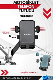 Resim Motobros Motosiklet Telefon Tutucu Titreşim Yapmaz AYNA BAĞLANTILI 