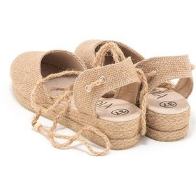 Resim Star Tombis Gerçek Elişi Hasır Jüt Bileğe Bağlı Ipli Günlük Kadın Espadril Handmade Hasır 