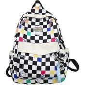 Resim Luckydog Kareli Sırt Çantası Gingham Okul Çantaları Öğrenciler İçin Okula Dönüş Malzemeleri Çok Renkli Modeller Çok Renkli 