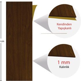 Resim Tink Kendinden Yapışkanlı Teak Desenli Pvc Parke 25 x 80 cm / 5 Adet / 1 M² 