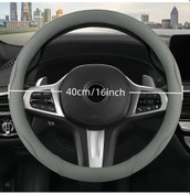 Resim Chuangyinshop 16-20 Inç Pu Deri Kaymaz Ağır Hizmet Direksiyon Kılıfı Gri 40cm Gri 