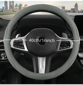 Resim Chuangyinshop 16-20 Inç Pu Deri Kaymaz Ağır Hizmet Direksiyon Kılıfı Gri 40cm Gri 