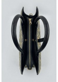 Resim Gaia Rinaldi Kadın Leopar Rugan Evrak Çantası Kilit Detaylı 3 Bölmeli Ayarlanabilir Askılı Leopar 