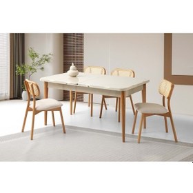 Resim Mobilgen 4 Adet Paris Sandalye 160+30 Kelebek Kütük HG Açılabilir Masa Takımı 