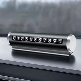 Resim Stil Metal Araba Geçici Park Kartı Dönen Telefon Numarası Ekranı ile - Kolay Parklama İletişimi için Şık Tasarım, Temel Araba Aksesuarı, Park Telefon Numarası Ekranı | Minimalist Araba Aksesuarı | Dayanıklı Metal Kart 