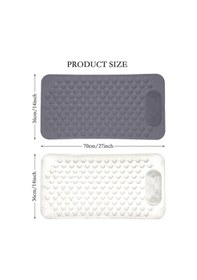 Resim Mainshop Silikon Banyo Paspası Duş Kaydırmazı Vantuzlu Banyo Paspası 36x69,5cm M-162 Beyaz 