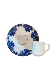 Resim Evaliza King Flower 80ml 6 Kişilik Kahve Fincan Takımı Beyaz 