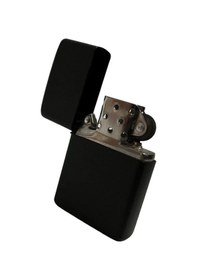 Resim Pütürlü Parlak Siyah Metal Benzinli Zippo Model Çakmak 