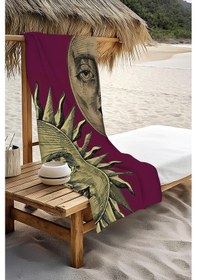 Resim Dijital Baskı Plaj Deniz Havlusu Ay Ve Yıldız Desenli Peştamal Hvl0142 Renkli 