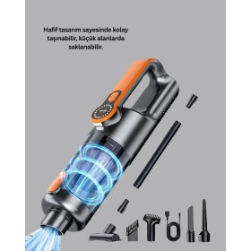 Resim Nevamel® Mini El Süpürgesi Çok Başlıklı Kablosuz Vakum Güçlü Emiş Numaratör Hediyeli 