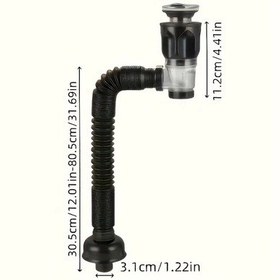 Resim Maxaccess Kolay Kurulum, Paslanmaz Çelik Ve Abs Esnek Lavabo Boşaltma Borusu, Mutfak Ve Banyo İçin. 