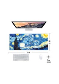 Resim Yıldızlı Gece Oyun Gaming Klavye Mouse Pad Masa Matı 70x30cm 