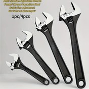 Resim Popüler Tavsiye Ayarlanabilir Anahtar 1 Adet/4 Adet Krom Vanadyum Çelik Dövme Hızlı Ayarlama Ratchet, Kaymaz Kalınlaştırılmış Boru Montajı/Ev Tamiri/Otomotiv Bakımı için - Anında Manuel Alet 