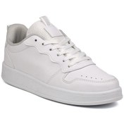 Resim Unisex Beyaz Bağcıklı Rahat Günlük Sneaker Spor Ayakkabı Beyaz 