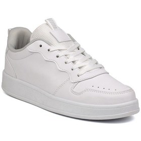 Resim Unisex Beyaz Bağcıklı Rahat Günlük Sneaker Spor Ayakkabı Beyaz 
