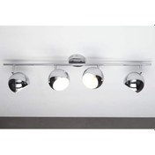 Resim Rsylight Retro Krom Kaplama 180 Derece Hareketli Modern Spor 4 Lü Led Spot Avize Beyaz Ampullü Siyah 