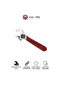 Resim 6 İnç Ayarlanabilir İngiliz Anahtarı Krom Kaplama Çelik, Kırmızı Plastik Kaplama Sap 