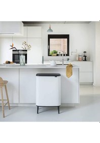 Resim Brabantia Çöp Kutusu 30 + 30 Lt Bo Touch Dokunmatik Kapak Beyaz 1 Beyaz 
